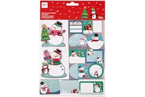 APLI Kids 19817 - Étiquettes cadeaux de Noël - 25 autocollants avec effet pop-up et finitions argentées, pour identifier et décorer les cadeaux de Noel - 2 feuilles d'étiquettes autocollantes.