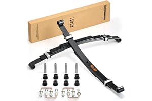 10L0L Kit de resorte trasero de 4 hojas para carrito de golf con mangas de bujes y pernos en U para EZGO TXT 1994-2013 74207-G02 72618-G01