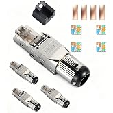 Thalire 4 Pieces RJ45 Connector - CAT7 Network Connector for LAN Cable Ethernet Installation Cable, Tool-Free 10 Gbit/s AWG 2