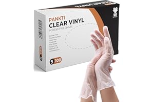 K-MART PANKTI Clear Vinyl Gloves, packaging may vary (Box of 100) (S Pack of 100)