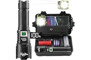 WOWNIGHT Torches LED Super Bright Rechargeable, 500000 Lumens Torches Battery Powered, LED Torch Zoomable Long Lasting 12H, Powerful Torch High Powered Flashlight for Camping Dog Walking Emergency