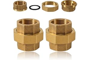 BEATIFIC 2 raccordi filettati in ottone da 1 pollici, 1" IG/IG in ottone, raccordo a conico G1 pollici, con filettatura interna, raccordo filettato DN25