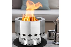 INNO STAGE Camino da tavolo – Braciere portatile per legna o pellet, piccola brace per campeggio, escursionismo o brace da spiaggia