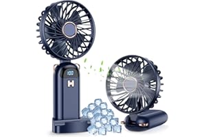Bazivve Handventilator, Tragbarer Mini Ventilator Wiederaufladbar, Kleiner TaschenVentilator Mit 5 Wind Geschwindigkeiten, USB Handheld Ventilator für Büro, Schnell Abkühlen, Unterwegs