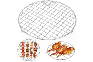 CHENYAYUN Round Barbecue Wire Rack Stainless Steel Air Fryer Accessories Cooking Rack Wire Oven Grill Sheet Outdoor Garden Camping Picnic Tool for Cooking and Drying
