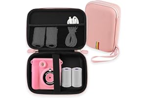 Leayjeen Kids Instant Print Camera Case Compatible with HiMont/Manttely/CAMCLID/GREENKINDER/Gofunly/Hangrui,Christmas Birthday Gift for Boys and Girls (Case Only) Pink