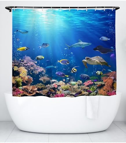 A.Monamour Duschvorhang Aus Polyester – Wasserdicht, Schimmelresistent, 165x180 Cm, Mit Wolken-Motiv