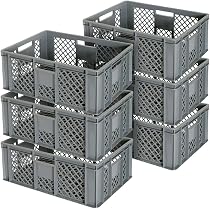 Lot De 10 Bacs Euro 600x400x150mm + Chariot | Rangement Industriel Qualité Alimentaire | Gris Et Rouge