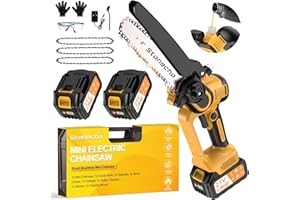 Stonecho Mini Chainsaw 8 Inch, 2x4000mAh Battery Chainsaw with Oiler System, Brushless Motor Mini Chainsaw Cordless, 36.5FT/S Chain Speed Handheld Electric Mini Chainsaw for Garden Tree Branch Cutting