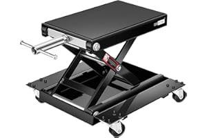 VIVOHOME Cric de Levage de Moto à Ciseaux en Acier avec Large Plateforme Antidérapante Capacité 500KG pour Motos, ATV et Dirt Bikes Réparation Garage Noir