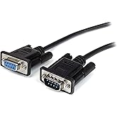 StarTech.com 2m Black Straight Through DB9 RS232 Serial Cable - DB9 RS232 Serial Extension Cable - Male to Female Cable (MXT1