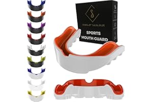 S SELF MARK Mouth Guard Gum Shield – Professional Mouth Guard for Contact Sports, Rugby, Martial Arts, Karate, Rugby, MMA, Boxing, Hockey, Football Flexible for Youth & Adult