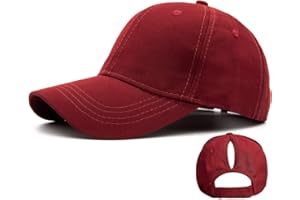 Ruyosn Gorra de béisbol Mujer Gorra Cola de Caballo Cap Gorra algodón Baseball Cap Ajustable Caps Gorra De Visera Sport Hat Trucker Gorra