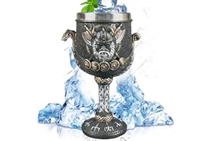 Tuzsocr Game of Thrones Tasse à café et à bière en acier inoxydable et résine 3D Motif Viking