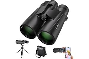 ECOKRA 12x42 HD Binoculars for Adults, High Power with Tripod Phone Adapter, Waterproof Compact for Bird Watching, Hunting, Stargazing, Clear Low Light Night Vision, BAK4, FMC Prisms