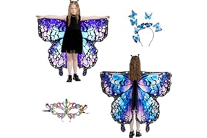 LYL. Ling Butterfly Wings For Girls, Double-Sided Fairy Wings, Halloween Costumes for Kids, Butterfly Costume for Girls