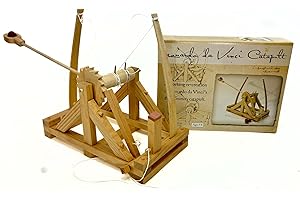 PATHFINDERS Fun Trading PFD-17 4117 - Holzbausatz nach Leonardo Da Vinci, Funktionsmodell Miniatur Katapult, Mittel, Full Pack With Glue