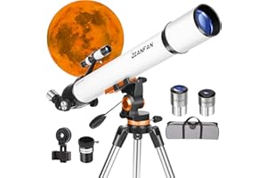 DIANFAN Telescopio,Telescopio Astronomico Professionale Adulti, Apertura 70 mm e Focale 700 mm Telescopio per Bambini e Principianti con Adattatore per Telefono, Montatura AZ e Treppiede in Acciaio Inox