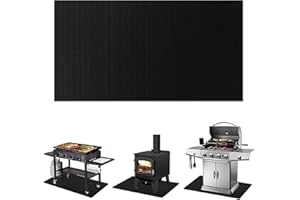 BOCGUY Tappeto Ignifugo 100 x 180 cm, Tappeto Ignifugo per Camino, Pieghevole Tappetino per Braciere in Fibra di Silicone, Tappeto Per Stufa Per Barbecue, Prato, Giardino, Pavimento, Cortile, Nero