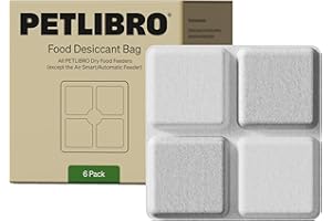 PETLIBRO Paquete de 6 Bolsas secas para comederos automáticos para Gatos y Perros, Mantiene la Comida Seca y Fresca, Juego de 3 Meses de Almohadillas desecantes de Repuesto adecuadas para AF005