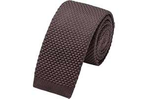 WANYING Uomo 5,7cm 2.25" Cravatta Ristretto Lavorata a Maglia Skinny Stretta Sottile Cravatta a Maglia Stile Retrò Vintage Casual Da lavoro Basic per Gentlemen - Tinta Unita