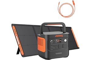 Jackery 2000 v2 Tragbare Powerstation mit 200W Solarpanel mit DC8020 Kfz-Ladekabel, 2042Wh Solargenerator mit 2200W Ausgang, LiFePO4 Batterie Schnellladung für Camping, Wohnmobil, Off-Grid