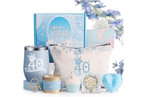 TOPPTIK 40th Birthday Pamper Gifts for Women, 40 Year Old Happy Birthday Hampers Relaxation Self Care Package for Her, Spa Bath Sets, 40th Birthday Presents Gift Box for Women Friend, Mum, Wife, Sister, Girl