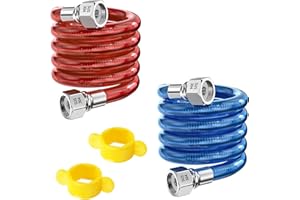 Qrity 2 Piezas Manguera Flexible de Acero Inoxidable 304, G1/2" Hembra Conector de Manguera, Manguera de Fuelle para Calentador de Agua, 40CM