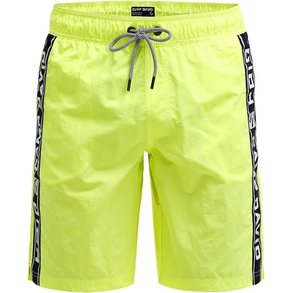 Camp David Herren Badehose mit All Over Print Orange, S Fashion