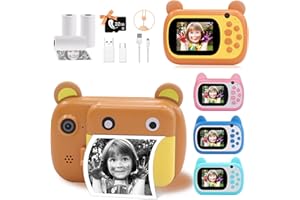 TOYOGO Appareil Photo instantané pour Enfants - Appareil Photo numérique pour Enfants avec Zoom 6X - 24 M Pixels - Double Objectif et enregistreur vidéo 1080p - Cadeau pour garçons et Filles (Marron)