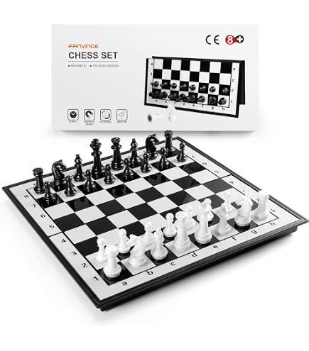 StonKraft Jeu de Plateau d'echecs en Bois magnetique avec pieces d