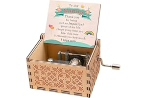 Luteney Nanny Gifts from Grandchildren,Wooden Music box Gifts for Nana,Nan Grandma Birthday Christmas Wind Up Music Box Gifts