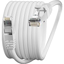 Elecan Cavo Ethernet piatto Cat 6, confezione da 5 pezzi, cavi patch sottili ad alta velocità, 30 AWG, rame puro, 10 Gbps, 500 MHz, sottile e flessibile, cavo di rete Supprot POE