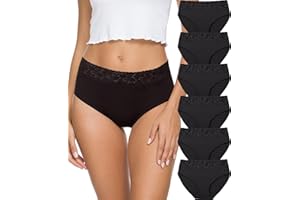 ALTHEANRAY Unterhosen Damen Baumwolle unterwäsche Frauen Slips Damen Spitze Hipster Atmungsaktiv Damen-Unterhosen Mehrpack Weiche Stretch Bequeme 6er Pack