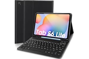 Lachesis Custodia Tastiera per Samsung Galaxy Tab S6 Lite 2024, Custodia in Pelle con Tastiera Bluetooth Magnetica Staccabile Layout Italiano per Samsung Tab S6 Lite 10.4'' 2024/2022/2020, Nero