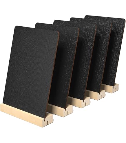 Lot De 12 Mini Tableaux Noirs – 15x13 Cm – Double Face Avec Support Bois - 5