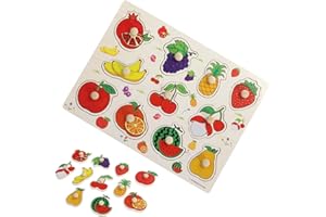 TFSYLISA Puzzle in Legno,Frutta Educativa Puzzle,Peg Puzzle Giochi Bambini,Giocattolo Educativo Per Ragazza Ragazzo Apprendimento Montessori Regalo