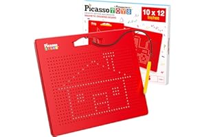 PicassoTiles Magnetyczna tablica do pisania 12x10 cali Duży 748 koralikowy magnes Tablet Pad Wymazywalna wielokrotnego użytku tablica do pisania Zabawki STEM Zestaw edukacyjny