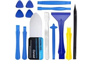 Haojiaho 14 Stück Handy Reparatur Öffnungs Werkzeug Set, 0,1 mm Gebogenes LCD-Bildschirms Hebelwerkzeug, Metall Langlebig Kunststoff Antistatisch, Öffnungswerkzeug für Handy, Elektronikreparatur