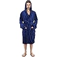 NY Threads Luxury Men’s Hooded Dressing Gown Super Soft Men’s Fleece Robe Cozy Hooded Plush Loungewear