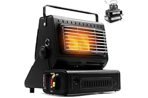 NAYVER® Campingheizung 1300 Watt, 2 in1 - Gasheizung & Campingkocher/Gaskartusche, Zeltheizung, Heizstrahler für MSF-1a Kartuschen(Gasheizung)