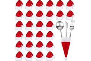 Augenstern 60 Pcs Mini Christmas Santa Hats Red Lollipop Hat Xmas Bottle Hats Christmas Lollipop Candy Toppers Hat for Crafts DIY Xmas Holiday Party Supplies, 2.36x 4.72 Inch