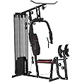 SPORTNOW Compact Home Gym System with 45kg Weight Stack, Weights Machine, Mult-Gym Leg Press Machine Dual-Action Chest Station for Full Body Fitness Training