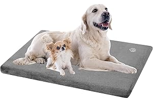 EMPSIGN Cama para Perros Grande, Colchón Perro Lavable y Desenfundable, Cojín Perro Impermeable de Doble Cara (frío y Calor), Almohadilla de Perro de Espuma de Alta Densidad, Gris, XXL, 119x74x7.6cm