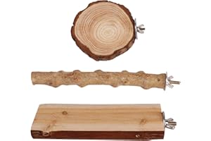 EOAMGO 3 Stück Sitzstangen für Wellensittiche Natur Sitzstangen für Vögel, Vogelkäfig Zubehör, Papageienspielzeug Wellensittich Spielzeug, Vogelspielzeug für Nymphensittiche, Kanarienvögel