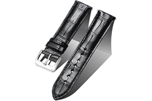 BINLUN Cinturino in Coccodrillo Pelle 12-24mm, Cinturini Orologio in Alligatore per Uomo Donne Cinturino Cuoio