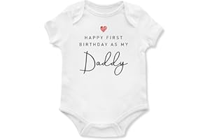 PURPLE PRINT HOUSE Happy First Birthday as My Daddy Babygrow Baby Boys Girls Heart Vest Babies