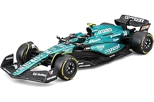 Bburago Aston Martin AMR23#14 Alonso - Realistic 1:43 Scale F1 Car Model, Diecast Replica with Official Aston Martin Licence, Recommended Age 3+ Years