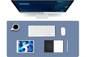 K KNODEL Knodel Tapis de Bureau, Tapis Bureau, Tapis Bureau Sous Main 40cm x 80cm, Tapis de Portable, Sous Main Bureau pour Bureau et Maison, Double Face (Bleu du lac)