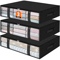 Lot De 4 Grands Sacs De Rangement Avec Couvercle 65x50x30 Cm - Boîtes Organisation Chambre Et Déménagement
